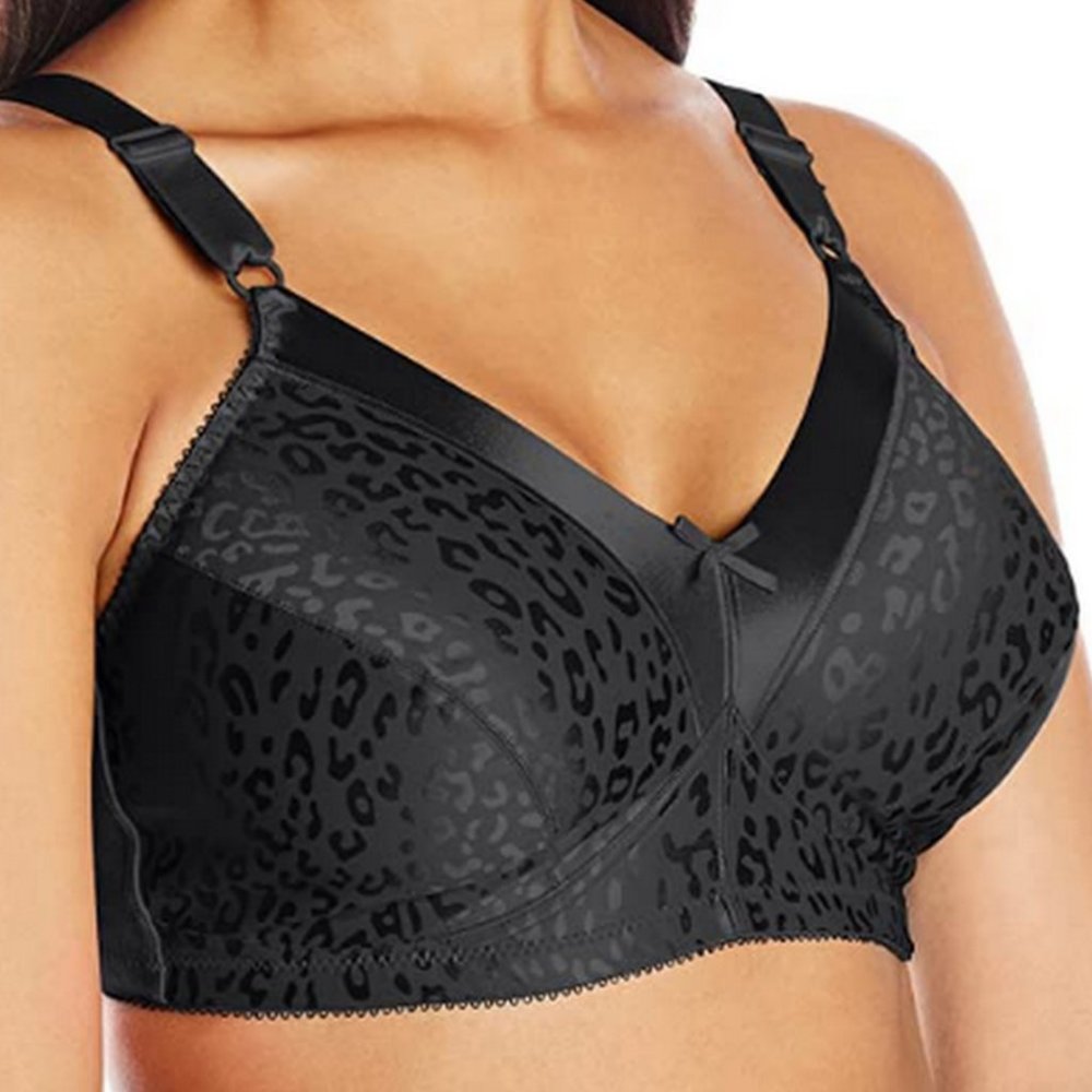 NWT JMS Black 46DD Stretch Satin Bra Style #1960